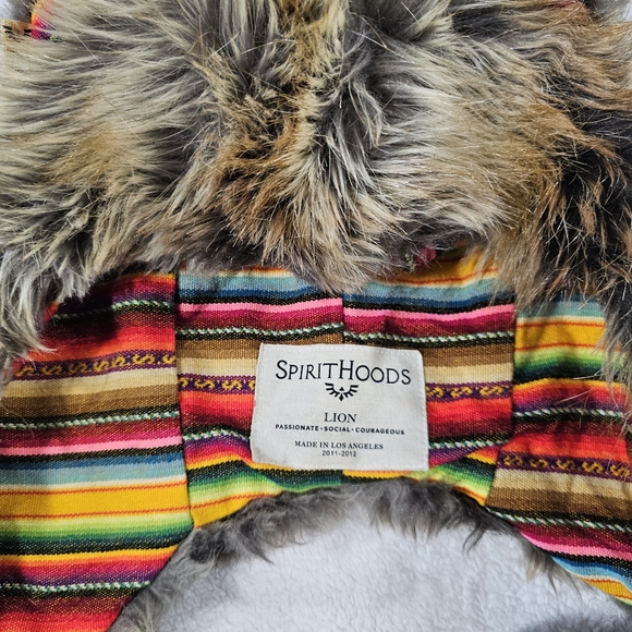 spirithoods lion faux fur collectable scarf hood rare los angeles made unisex - Picture 2 of 8